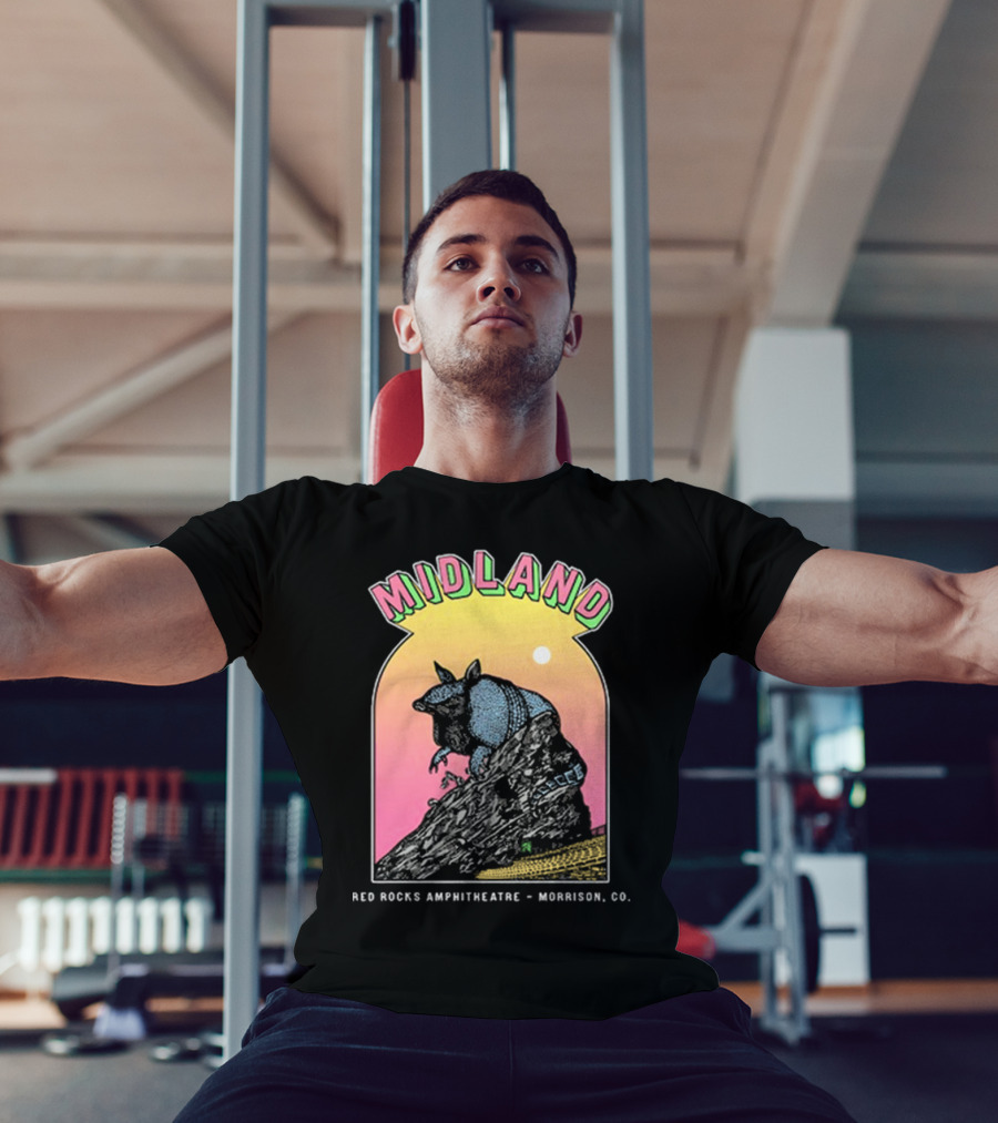 Midland Red Rocks Amphitheatre Armadillo Morrison CO T-Shirt