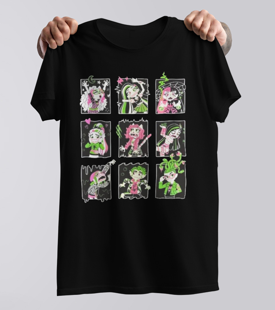 Monster High Anonymous Characters Neon Portrait Collection T-Shirt