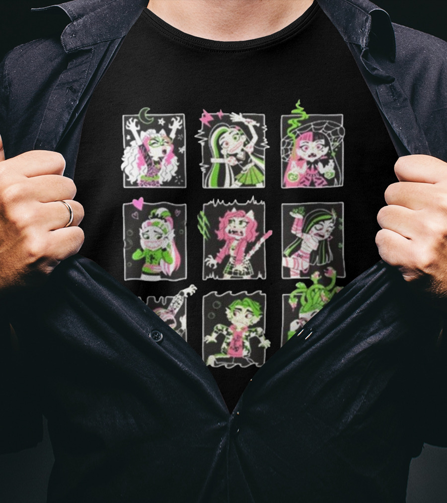Monster High Anonymous Characters Neon Portrait Collection T-Shirt