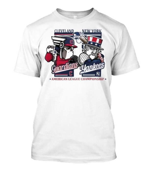 Cleveland Guardians Vs New York Yankees American League Championship Mascots T-Shirt