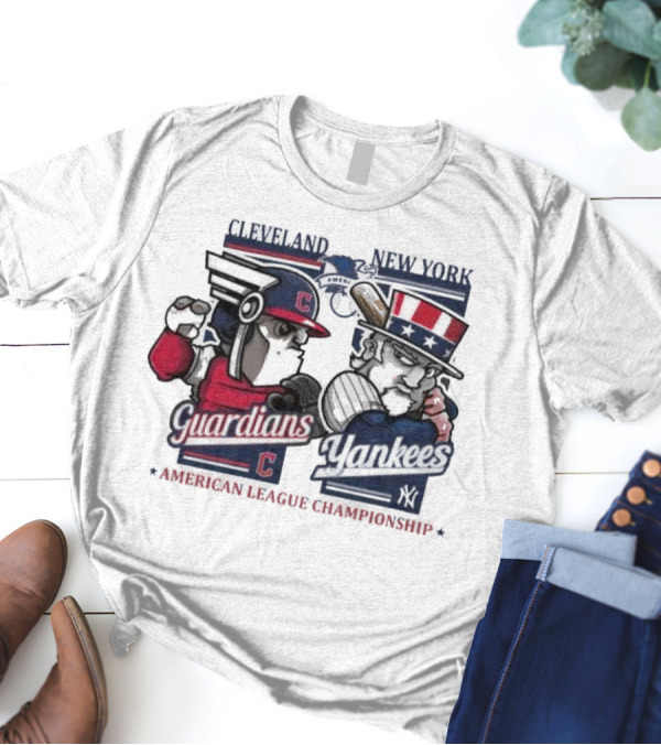 Cleveland Guardians Vs New York Yankees American League Championship Mascots T-Shirt