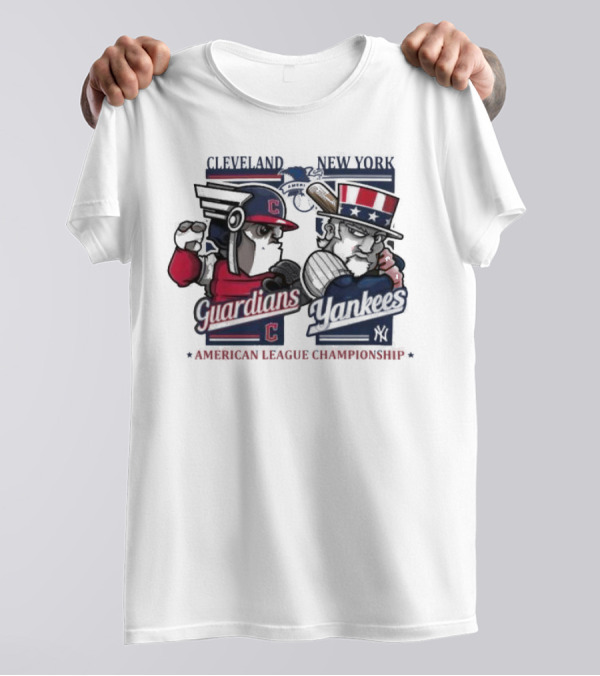 Cleveland Guardians Vs New York Yankees American League Championship Mascots T-Shirt
