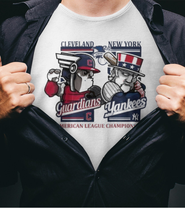 Cleveland Guardians Vs New York Yankees American League Championship Mascots T-Shirt