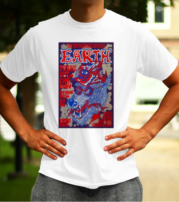 The Impossible Dream Earth Freak Out And Come Down Great American Music Hall S.F. CA October 27 2024 David Katz Show T-Shirt
