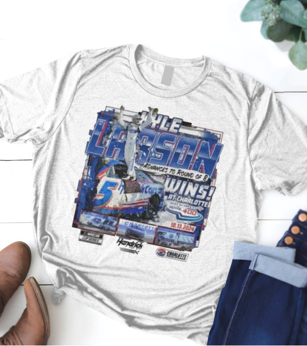 Kyle Larson Advances To Round Of 8 Wins At Charlotte Bank Of America Roval 400 10.13.2024 NASCAR Cup Series Hendrick Motorsports T-Shirt