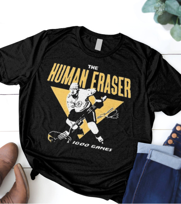 The Human Eraser Hockey 1000 Games T-Shirt