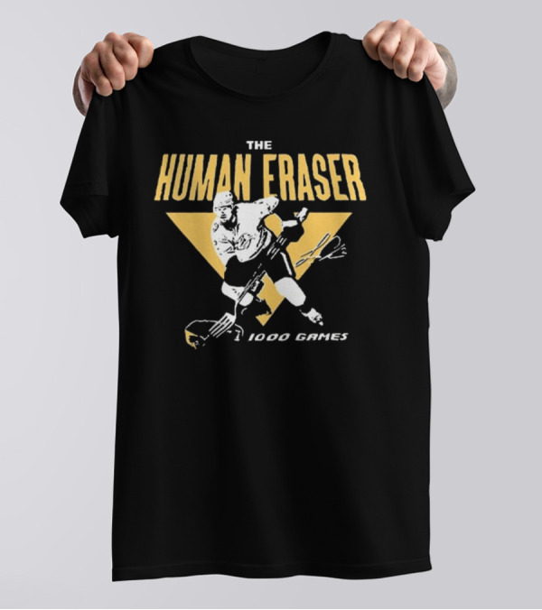 The Human Eraser Hockey 1000 Games T-Shirt