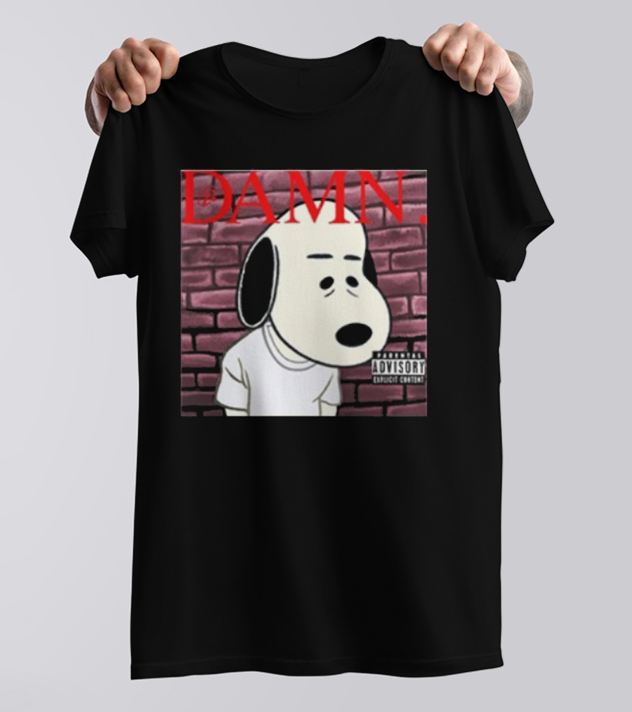 Damn. Snoopy Parental Advisory Brick Wall T-Shirt
