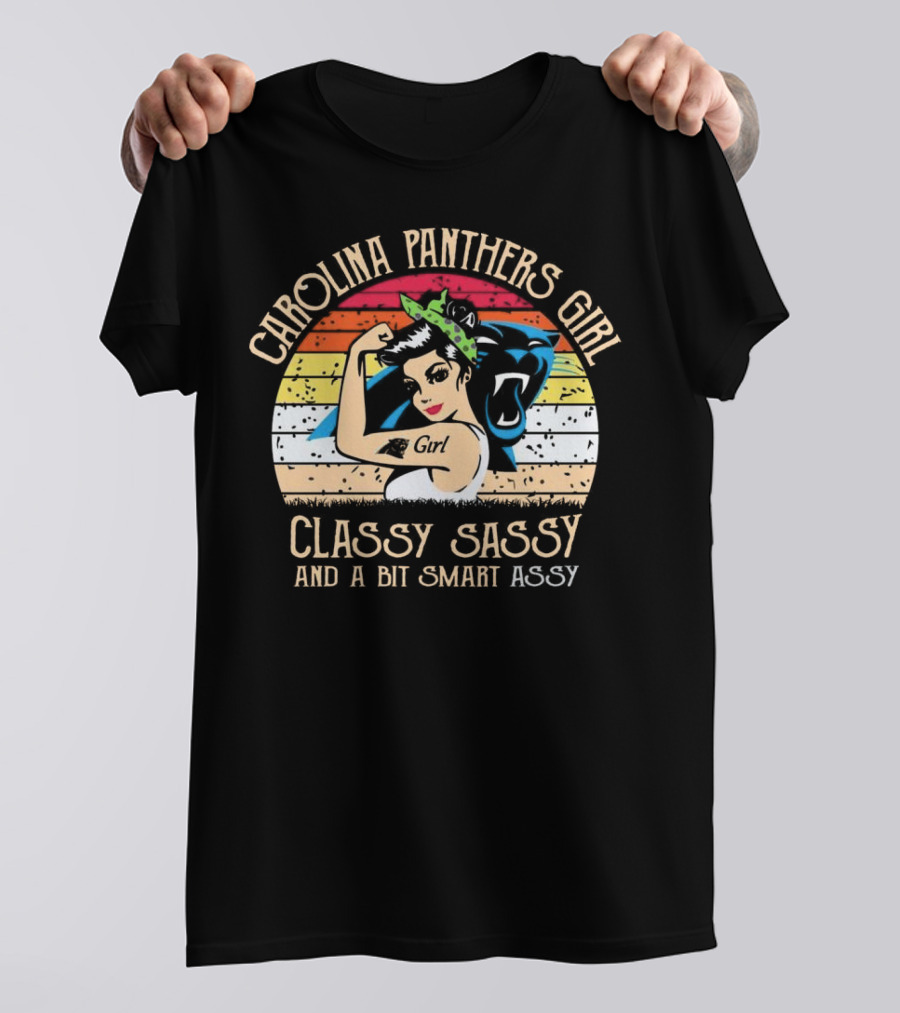 Carolina Panthers Girl Classy Sassy And A Bit Smart Assy Retro T-Shirt