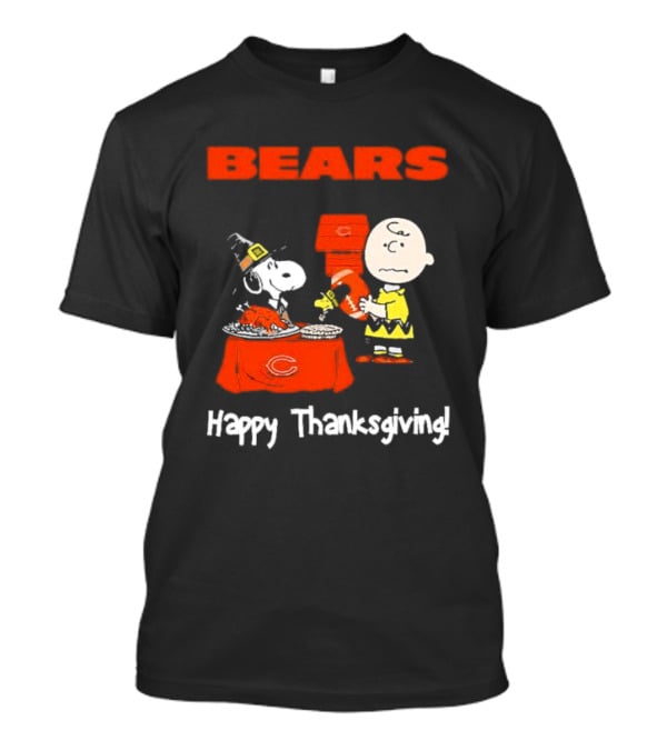 BEARS Chicago Charlie Brown And Snoopy Happy Thanksgiving T-Shirt