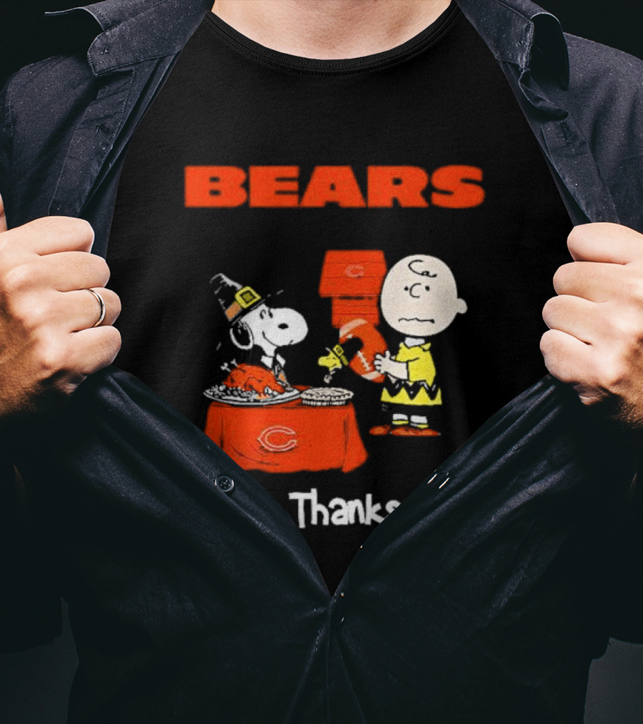 BEARS Chicago Charlie Brown And Snoopy Happy Thanksgiving T-Shirt