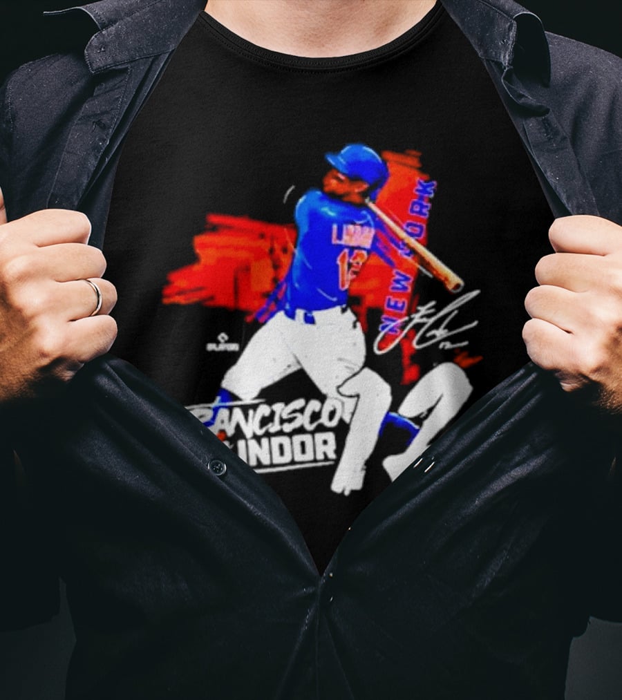 FRANCISCO LINDOR NEW YORK METS NUMBER 12 SIGNATURE HIT T-Shirt