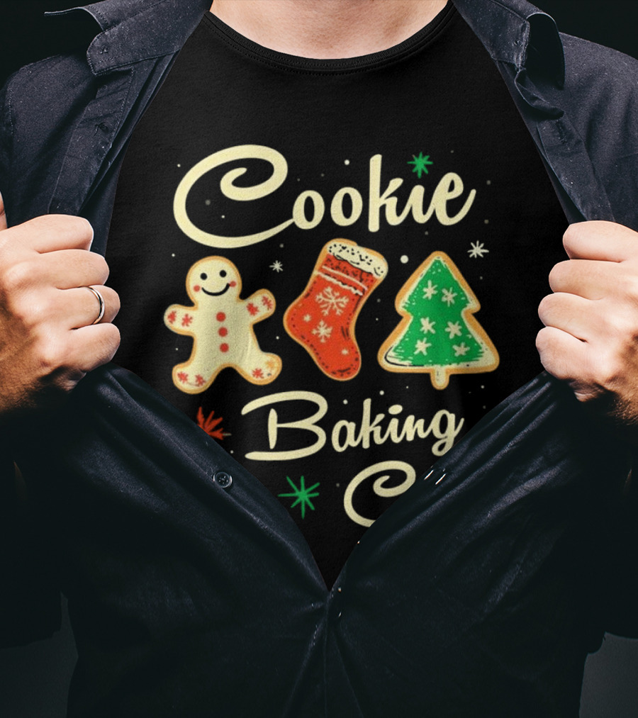 Cookie Baking Crew Christmas Gingerbread Stocking Tree Cookies T-Shirt