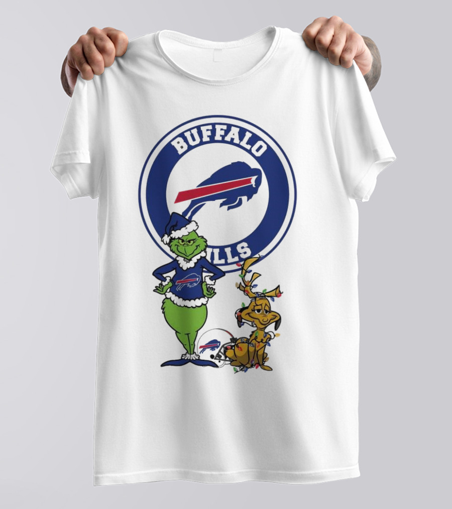 Buffalo Bills Grinch And Max Merry Christmas T-Shirt