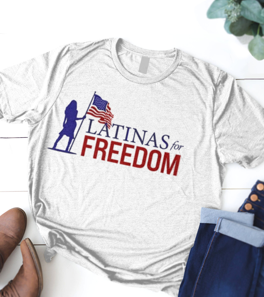 Latinas For Freedom American Flag T-Shirt
