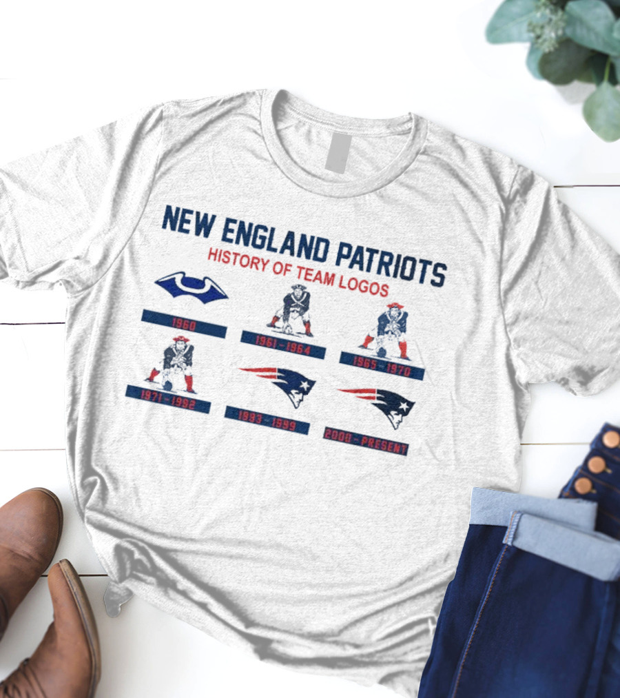 New England Patriots History Of Team Logos 1960 To Present T-Shirt