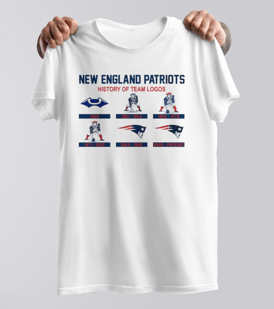 New England Patriots History Of Team Logos 1960 To Present T-Shirt