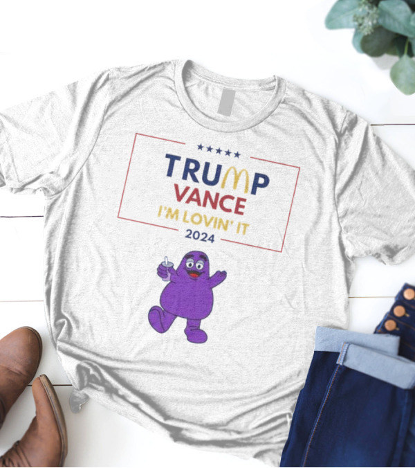 Trump Vance 2024 I'm Lovin' It Grimace Thumbs Up T-Shirt