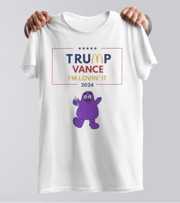 Trump Vance 2024 I'm Lovin' It Grimace Thumbs Up T-Shirt