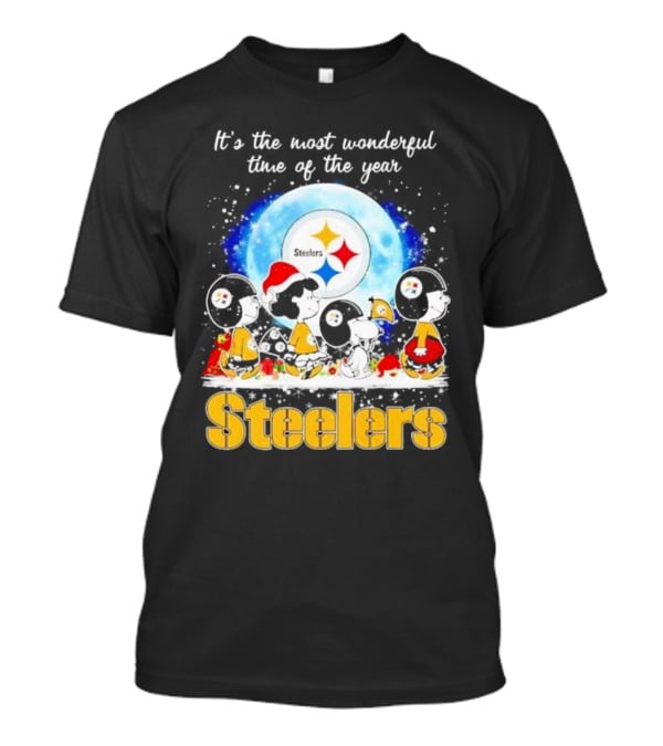 Peanuts Steelers Christmas It's The Most Wonderful Time Of The Year T-Shirt