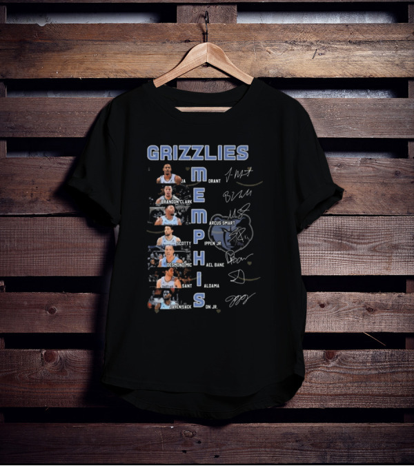 Memphis Grizzlies Ja Morant Brandon Clark Marcus Smart Scotty Pippen Jr Desmond Bane Jaren Jackson Jr Signatures T-Shirt