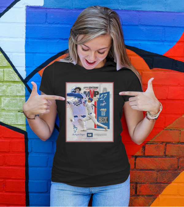 Shohei Ohtani 17 Los Angeles Dodgers 2024 National League MVP 3X MVP Stats T-Shirt