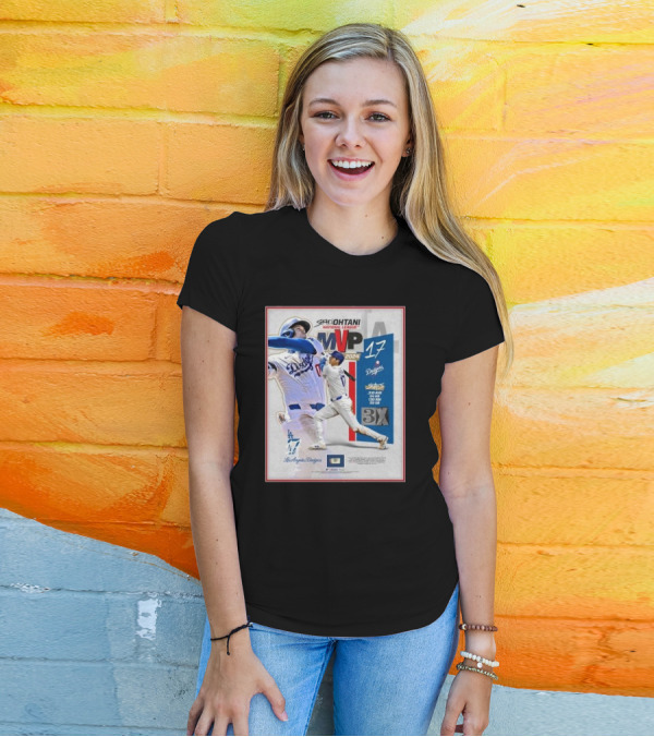 Shohei Ohtani 17 Los Angeles Dodgers 2024 National League MVP 3X MVP Stats T-Shirt