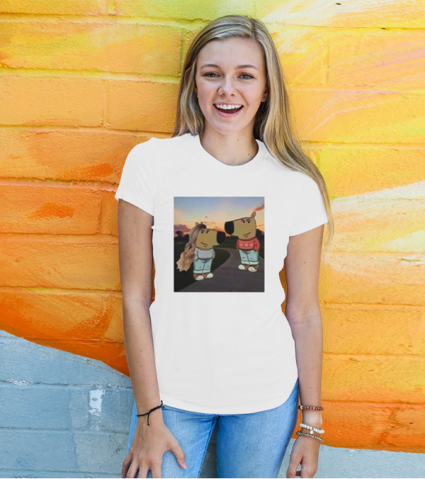 Chill Guy Ho Ho Ho And Chill Girl At Sunset Funny T-Shirt