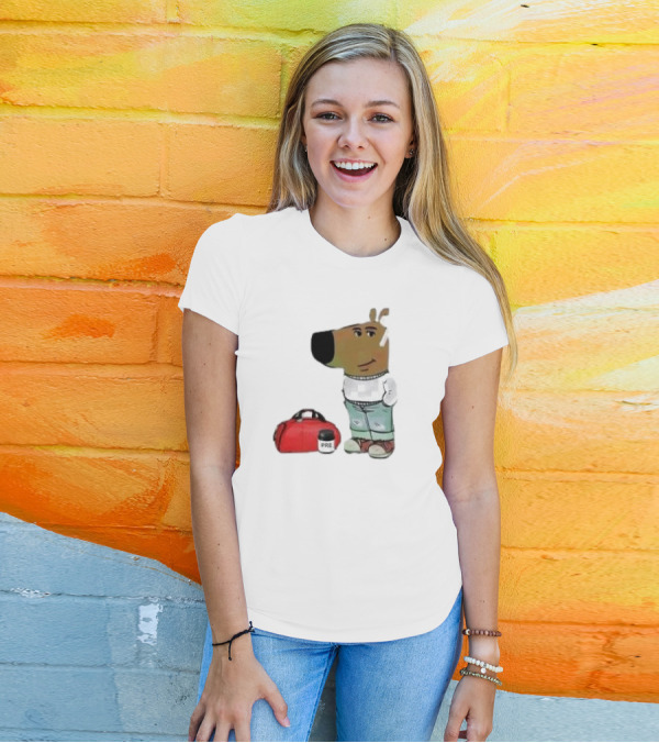 Chill Guy Dog With Gym Bag And Pre-workout Supplement T-Shirt