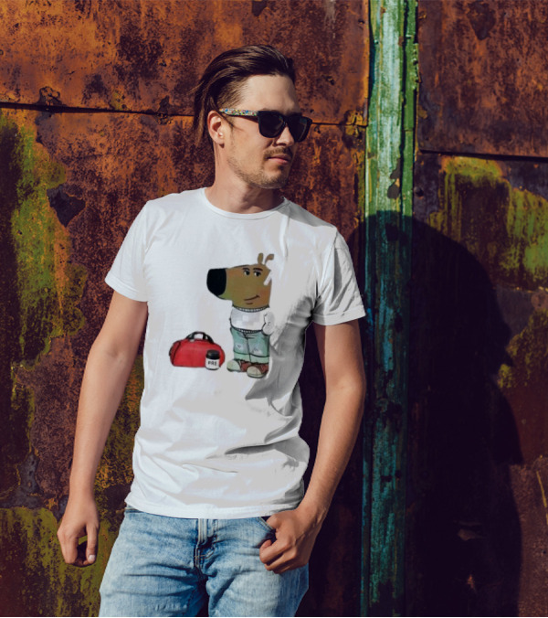 Chill Guy Dog With Gym Bag And Pre-workout Supplement T-Shirt