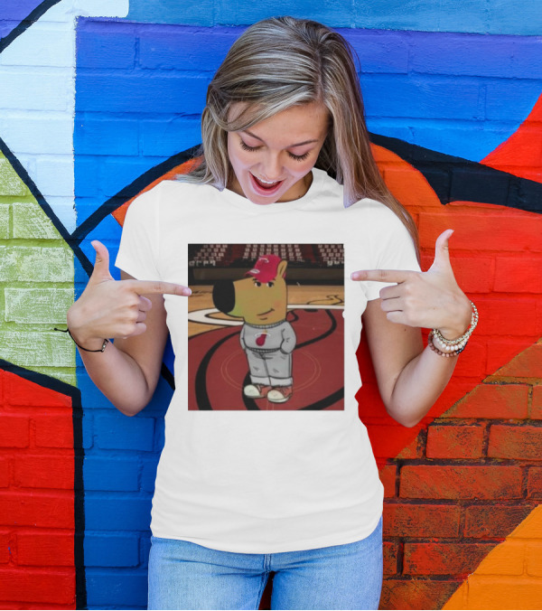 Chill Guy Dog Miami Heat Basketball Mascot T-Shirt
