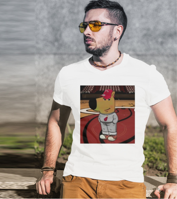 Chill Guy Dog Miami Heat Basketball Mascot T-Shirt
