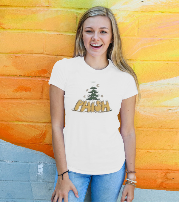 Phish Lodgewood Christmas Tree Snow Stars Moon T-Shirt