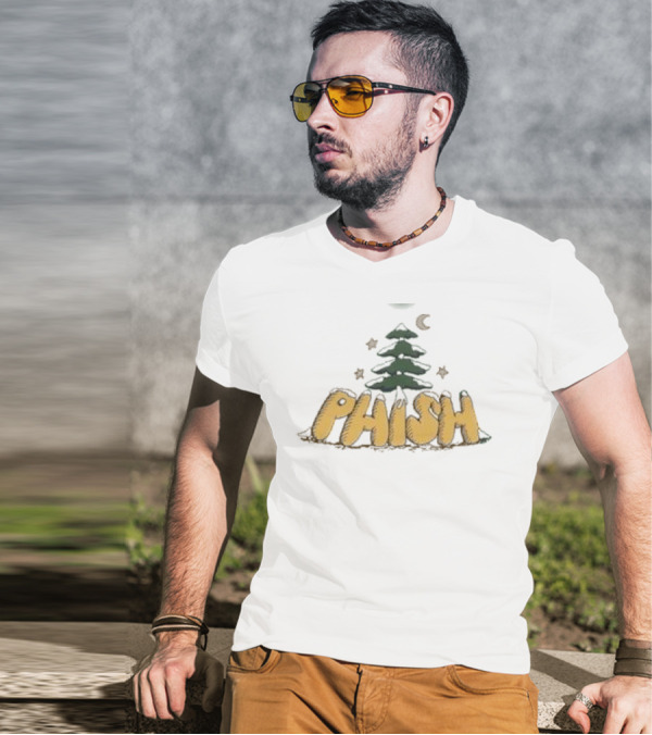 Phish Lodgewood Christmas Tree Snow Stars Moon T-Shirt