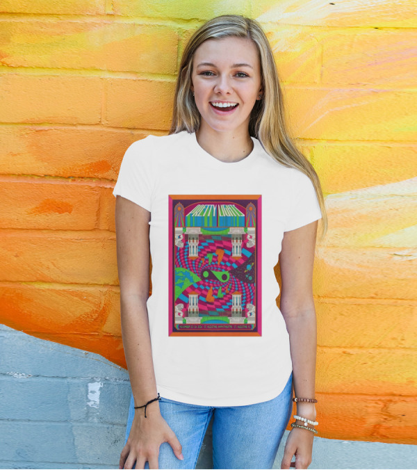 Pretty Lights Nov 22-24 2024 St. Augustine Amphitheatre Psychedelic Poster With Cosmic Spiral And Greco-Roman Architecture T-Shirt