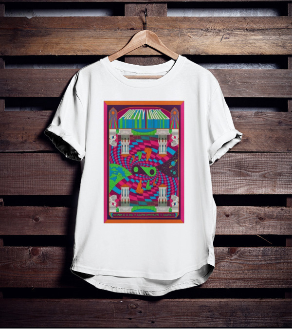 Pretty Lights Nov 22-24 2024 St. Augustine Amphitheatre Psychedelic Poster With Cosmic Spiral And Greco-Roman Architecture T-Shirt