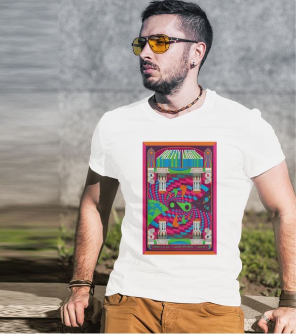 Pretty Lights Nov 22-24 2024 St. Augustine Amphitheatre Psychedelic Poster With Cosmic Spiral And Greco-Roman Architecture T-Shirt