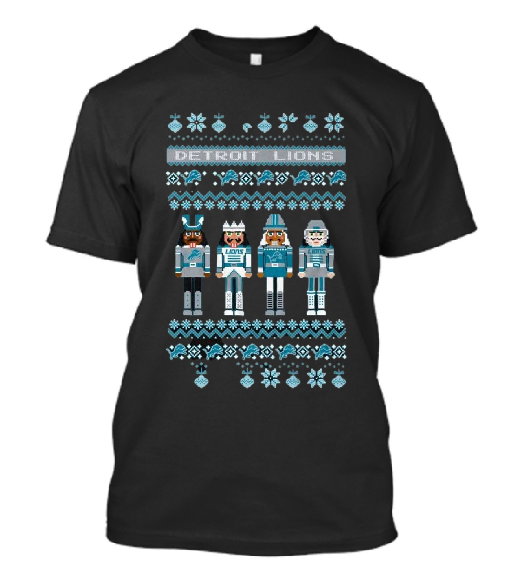 Detroit Lions NFL Nutcracker Holiday Ugly Sweater T-Shirt