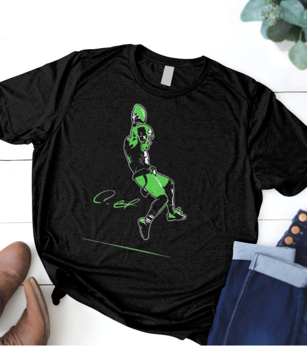 Coby Bryant Legendary Green Football Celebration Signature T-Shirt