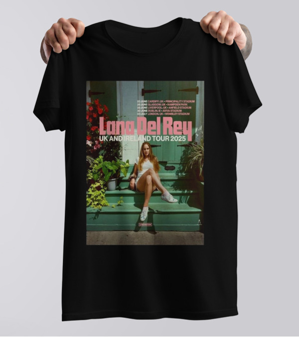 Lana Del Rey UK And Ireland Tour 2025 Cardiff Glasgow Manchester Liverpool London T-Shirt