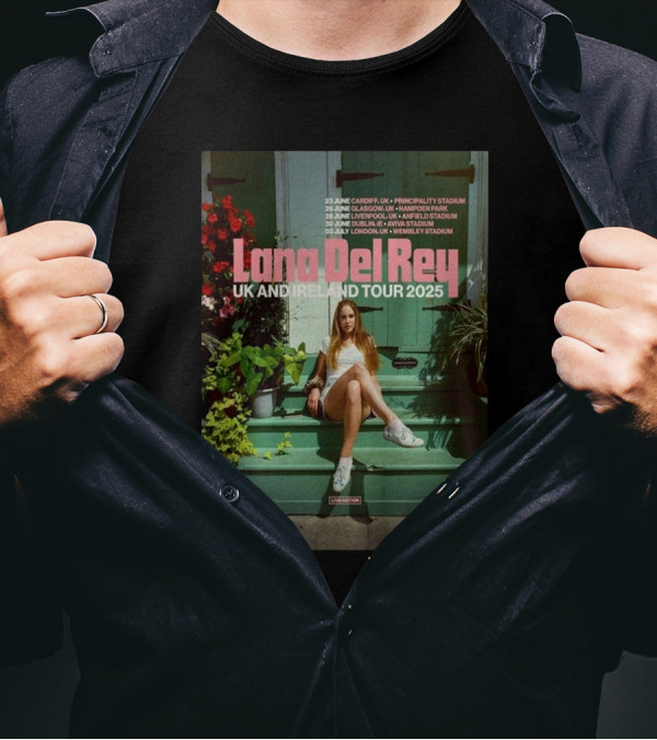 Lana Del Rey UK And Ireland Tour 2025 Cardiff Glasgow Manchester Liverpool London T-Shirt