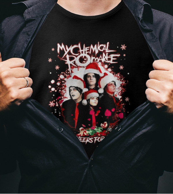 My Chemical Romance Three Cheers For Christmas Santa Hats T-Shirt