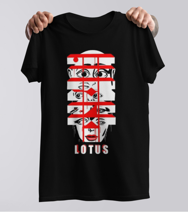 Lotus Deconstructed Faces 2024 Graphic Stylized Typography T-Shirt