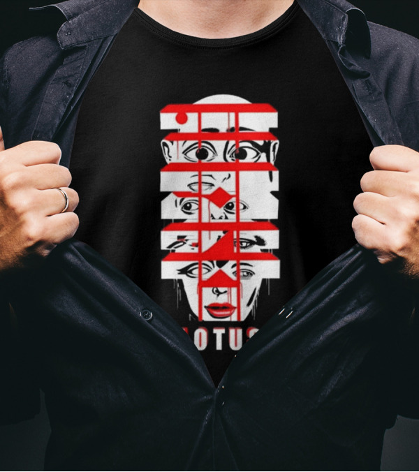 Lotus Deconstructed Faces 2024 Graphic Stylized Typography T-Shirt
