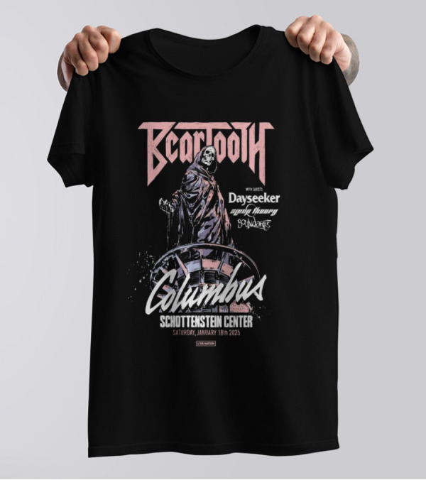 Beartooth Live In Columbus With Dayseeker And Guests January 18 2025 Schottenstein Center T-Shirt
