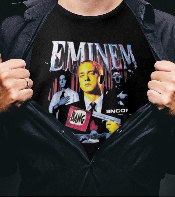 Eminem Encore Bang Gun Flag 20th Anniversary T-Shirt
