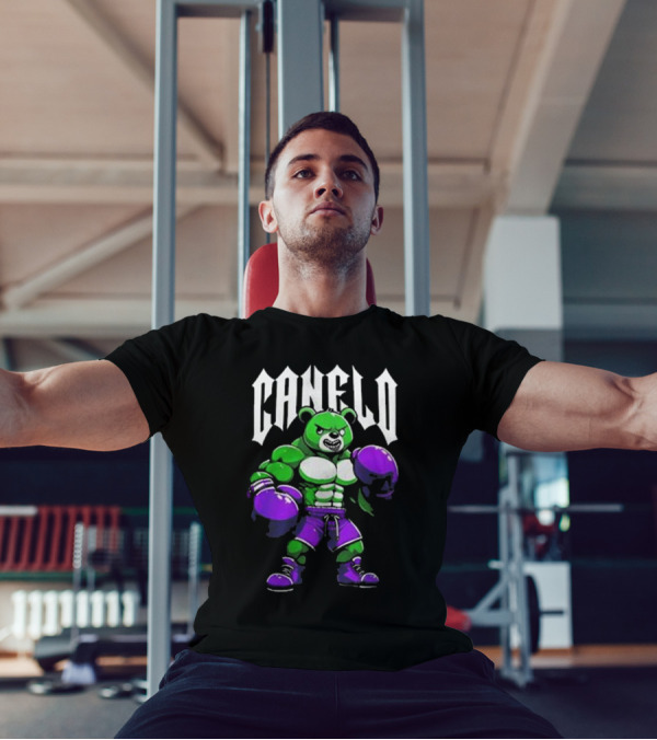 Canelo Boxing Bear In Green And Purple Gear T-Shirt