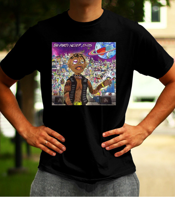 The Party Never Ends Juice Wrld Final Album Cartoon Character Crowd Planet Stage T-Shirt