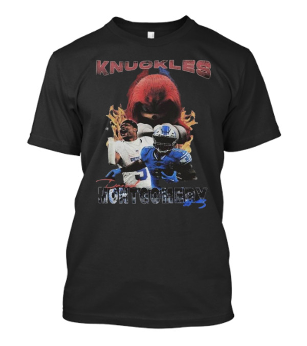 Knuckles Montgomery Detroit Lions 5 Football T-Shirt