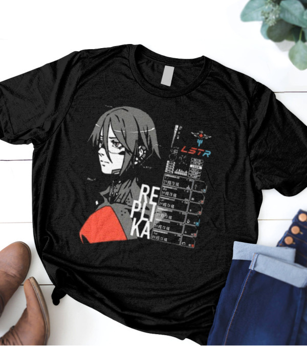 REPLIKA LSTR Wake Up Signalis Character Profile Black T-Shirt